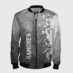 Бомбер мужской Ramones - grey gradient по-вертикали, цвет: 3D-черный