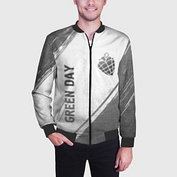 Бомбер мужской Green Day - white gradient вертикально, цвет: 3D-черный — фото 2