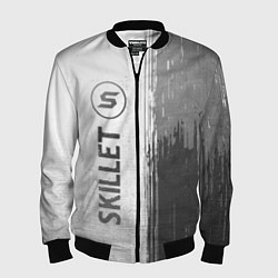 Бомбер мужской Skillet - white gradient по-вертикали, цвет: 3D-черный