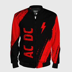 Бомбер мужской AC DC - red gradient вертикально, цвет: 3D-черный