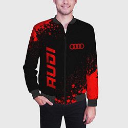 Бомбер мужской Audi - red gradient вертикально, цвет: 3D-черный — фото 2