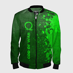 Бомбер мужской God of War - green gradient по-вертикали, цвет: 3D-черный