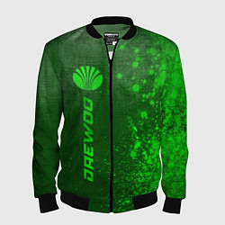Бомбер мужской Daewoo - green gradient по-вертикали, цвет: 3D-черный