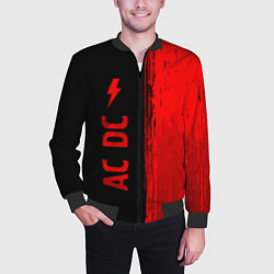 Бомбер мужской AC DC - red gradient по-вертикали, цвет: 3D-черный — фото 2