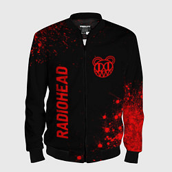 Бомбер мужской Radiohead - red gradient вертикально, цвет: 3D-черный