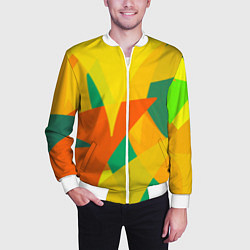 Бомбер мужской Настроение в цветных тонах, цвет: 3D-белый — фото 2