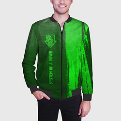 Бомбер мужской System of a Down - green gradient по-вертикали, цвет: 3D-черный — фото 2