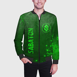 Бомбер мужской Sabaton - green gradient вертикально, цвет: 3D-черный — фото 2