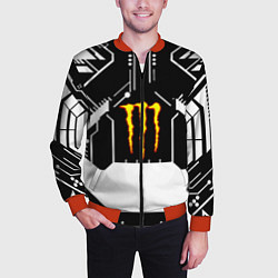 Бомбер мужской Monster energy geometry, цвет: 3D-красный — фото 2
