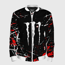 Бомбер мужской Monster energy штрихи, цвет: 3D-белый