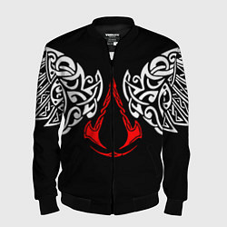 Мужской бомбер Силуэт ворона - Aссасинс Крид