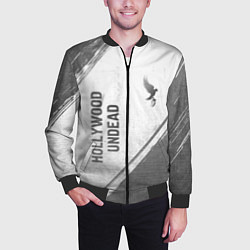 Бомбер мужской Hollywood Undead - white gradient вертикально, цвет: 3D-черный — фото 2