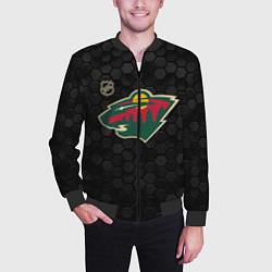 Бомбер мужской Миннесота Уайлд - черные соты, цвет: 3D-черный — фото 2