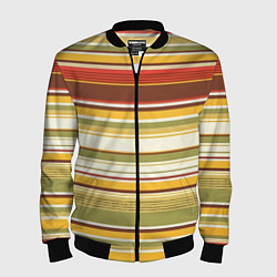 Бомбер мужской Горизонтальные полосы, цвет: 3D-черный