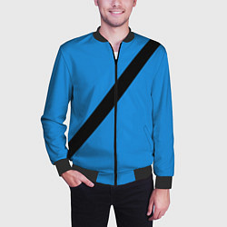 Бомбер мужской Пристегнутый ремень безопасности, синий, цвет: 3D-черный — фото 2