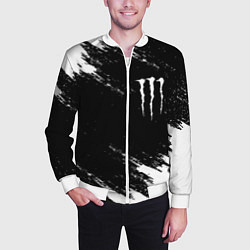 Бомбер мужской Monster energy краски штрихи белые, цвет: 3D-белый — фото 2