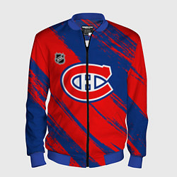 Бомбер мужской Монреаль Канадиенс - брызги, цвет: 3D-синий