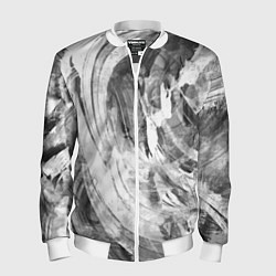 Бомбер мужской Абстракция - grey and white swirls, цвет: 3D-белый