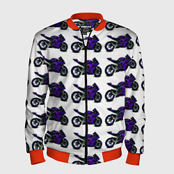 Бомбер мужской Motorcycle purple gloss, цвет: 3D-красный