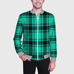 Бомбер мужской Checkered turquoise, цвет: 3D-меланж — фото 2