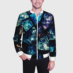 Бомбер мужской Текстура драгоценных камней, цвет: 3D-белый — фото 2