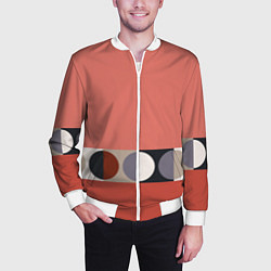 Бомбер мужской Луна Малевича розовый томат, цвет: 3D-белый — фото 2