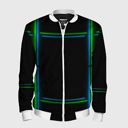 Мужской бомбер Neon green light blue