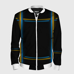 Бомбер мужской Neon yellow light blue, цвет: 3D-белый