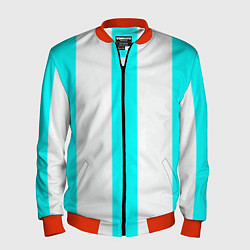 Мужской бомбер Color light blue white lines