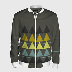 Бомбер мужской Абстрактный лес, геометрический с однотоном, цвет: 3D-белый