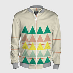 Бомбер мужской Абстрактный лес пирамидки с однотоном, цвет: 3D-меланж
