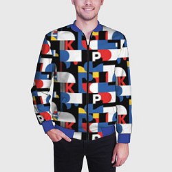 Бомбер мужской Геометрия букв, цвет: 3D-синий — фото 2