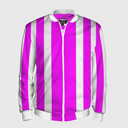 Бомбер мужской Color white pink stripes, цвет: 3D-белый