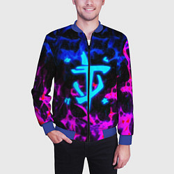 Бомбер мужской Doom неоновый дым, цвет: 3D-синий — фото 2