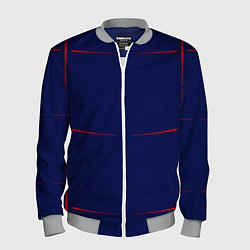 Бомбер мужской Color blue red stripes, цвет: 3D-меланж
