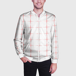 Бомбер мужской Color white red crosses, цвет: 3D-белый — фото 2