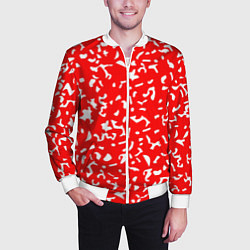 Бомбер мужской Красный яркий камуфляж, цвет: 3D-белый — фото 2