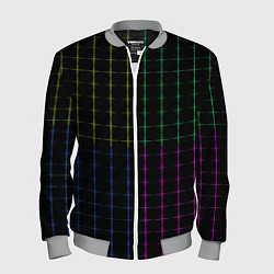 Мужской бомбер Color black multicolored stripes