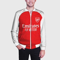 Бомбер мужской Арсенал Лондон домашняя форма 2025 2026, цвет: 3D-белый — фото 2
