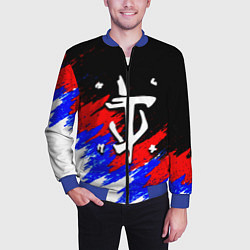 Бомбер мужской Doom триколор краски, цвет: 3D-синий — фото 2