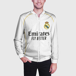 Бомбер мужской Реал Мадрид домашняя форма 2025 2026, цвет: 3D-белый — фото 2