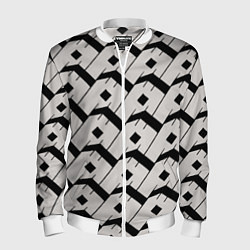 Бомбер мужской Три буквы: чёрные, цвет: 3D-белый