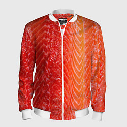 Бомбер мужской Лосось филе текстура, цвет: 3D-белый
