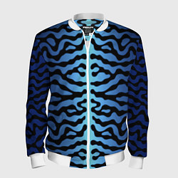 Бомбер мужской Скумбрия синяя текстура, цвет: 3D-белый