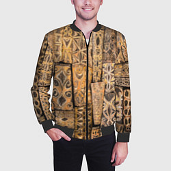 Бомбер мужской Узоры Африки, цвет: 3D-черный — фото 2