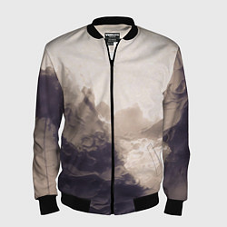 Бомбер мужской Сепия абстрактная горная река, цвет: 3D-черный