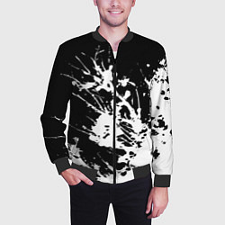 Бомбер мужской Взрывная белая краска на чёрном, цвет: 3D-черный — фото 2