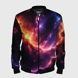 Бомбер мужской Фантастические космические туманы, цвет: 3D-черный