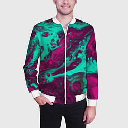 Бомбер мужской Абстракция мрамор, цвет: 3D-белый — фото 2