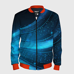 Бомбер мужской Абстракция волнистых линий, цвет: 3D-красный